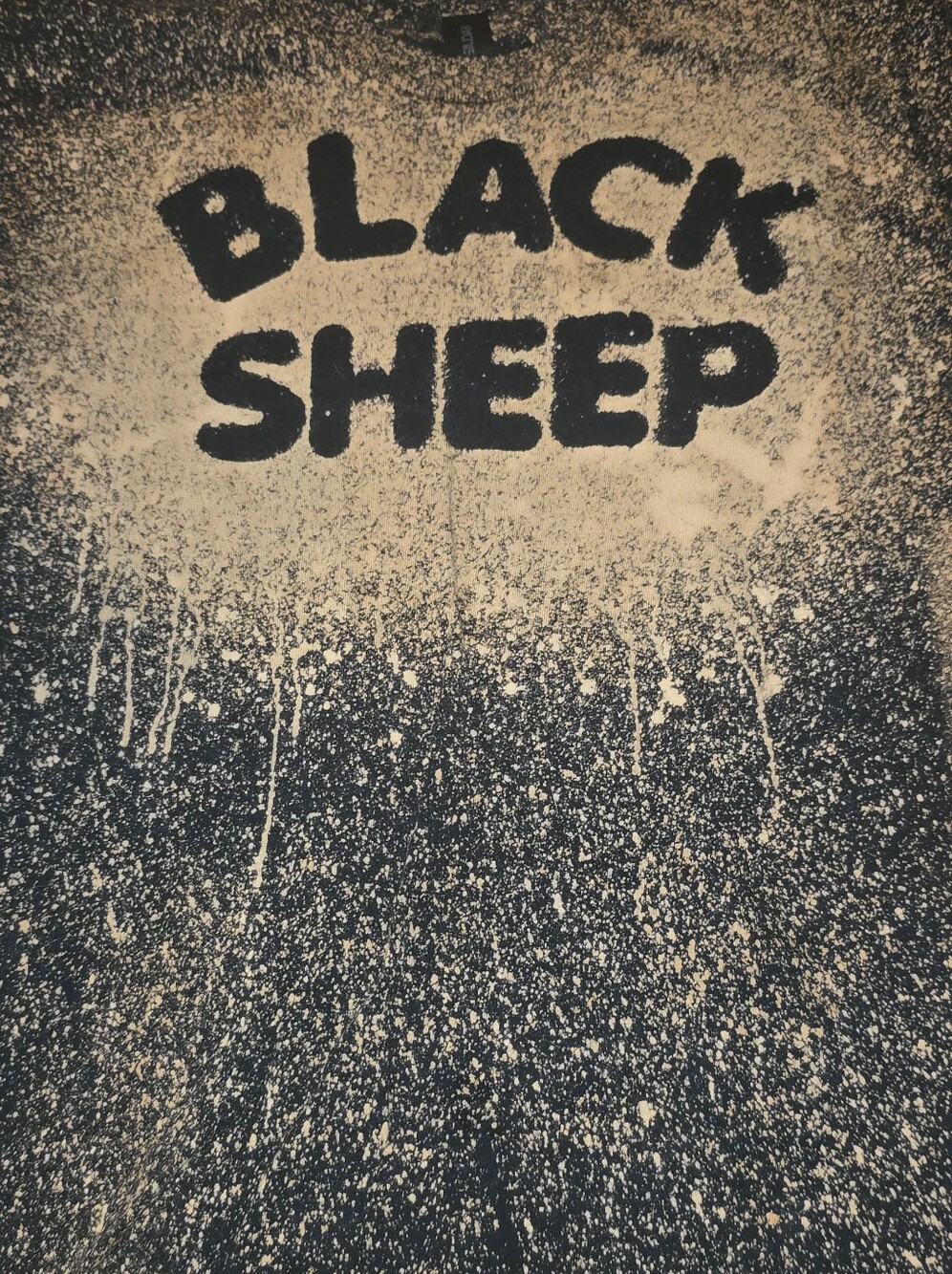 Black Sheep Bleach Splatter Graphic Tee Medium Grunge Punk Gildan